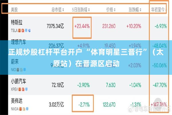 正规炒股杠杆平台开户 “体育明星三晋行”（太原站）在晋源区启动