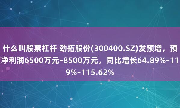 什么叫股票杠杆 劲拓股份(300400.SZ)发预增，预计年度净利润6500万元–8500万元，同比增长64.89%–115.62%